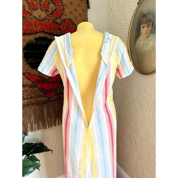 Vintage 1960s Alice of California Striped Kaftan Dress. Maxi Dress Caftan Dress, - Picture 5 of 16